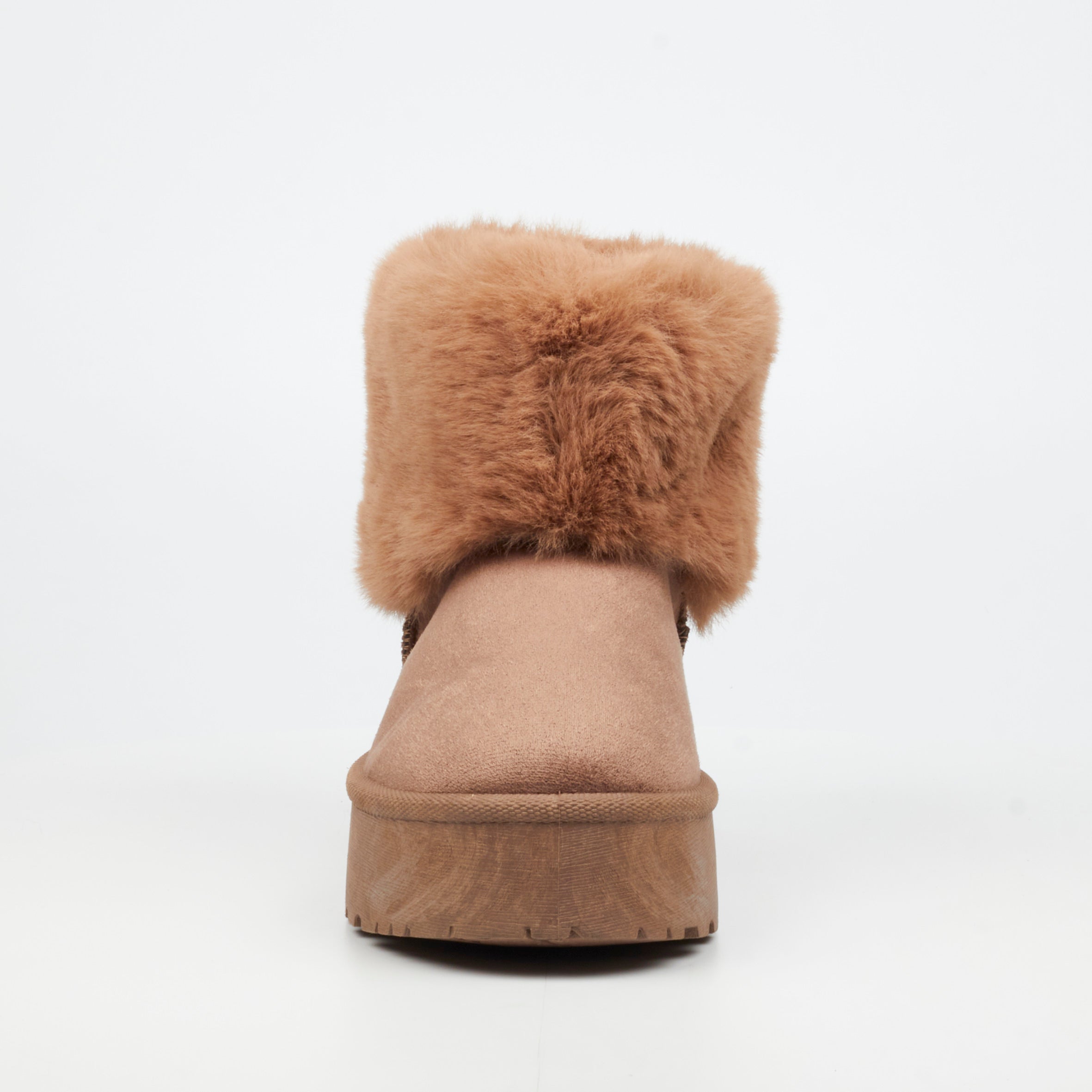 Miss Black Bae 1 Faux Suede Ankle Boot - Taupe footwear Miss Black