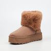 Miss Black Bae 1 Faux Suede Ankle Boot - Taupe footwear Miss Black