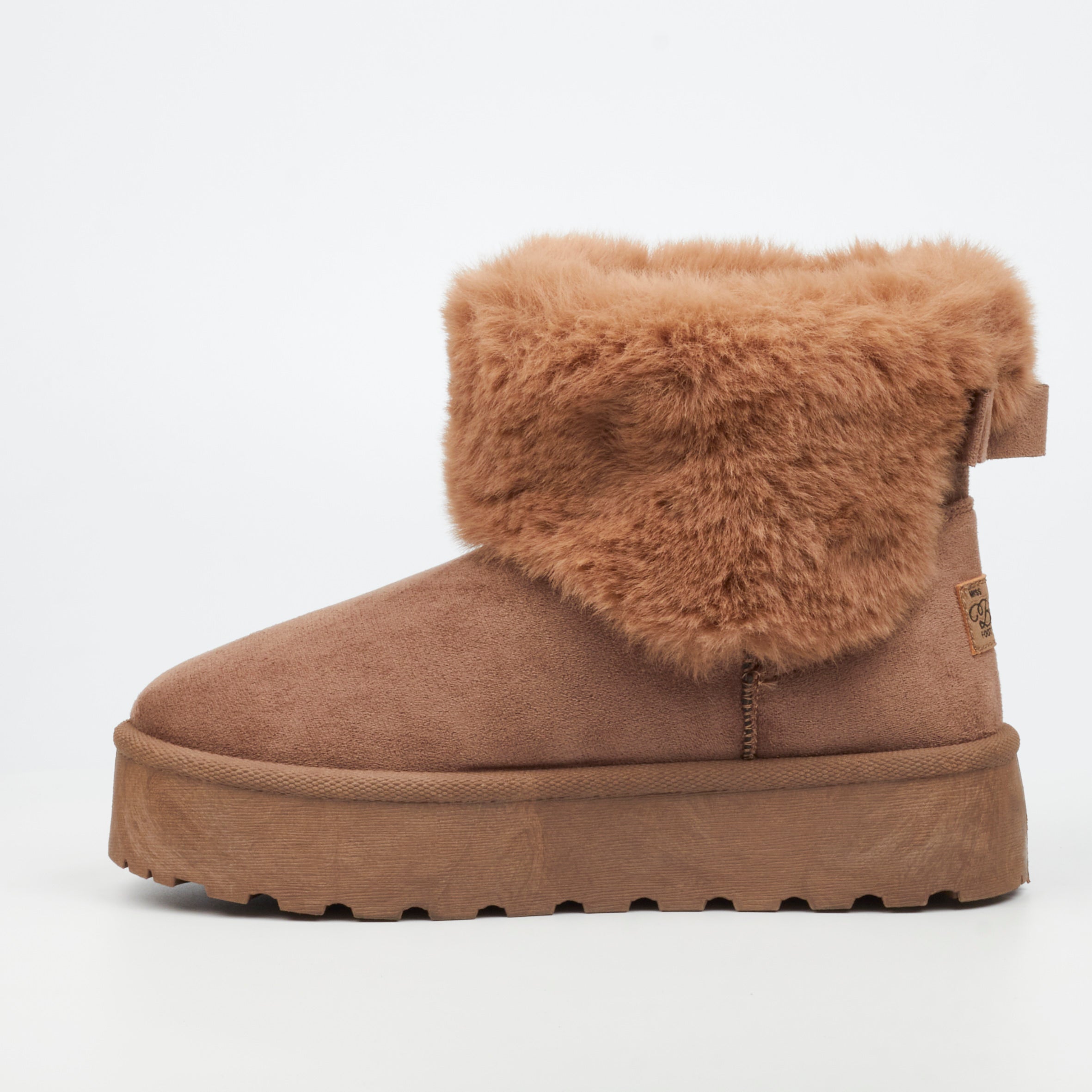Miss Black Bae 1 Faux Suede Ankle Boot - Taupe footwear Miss Black