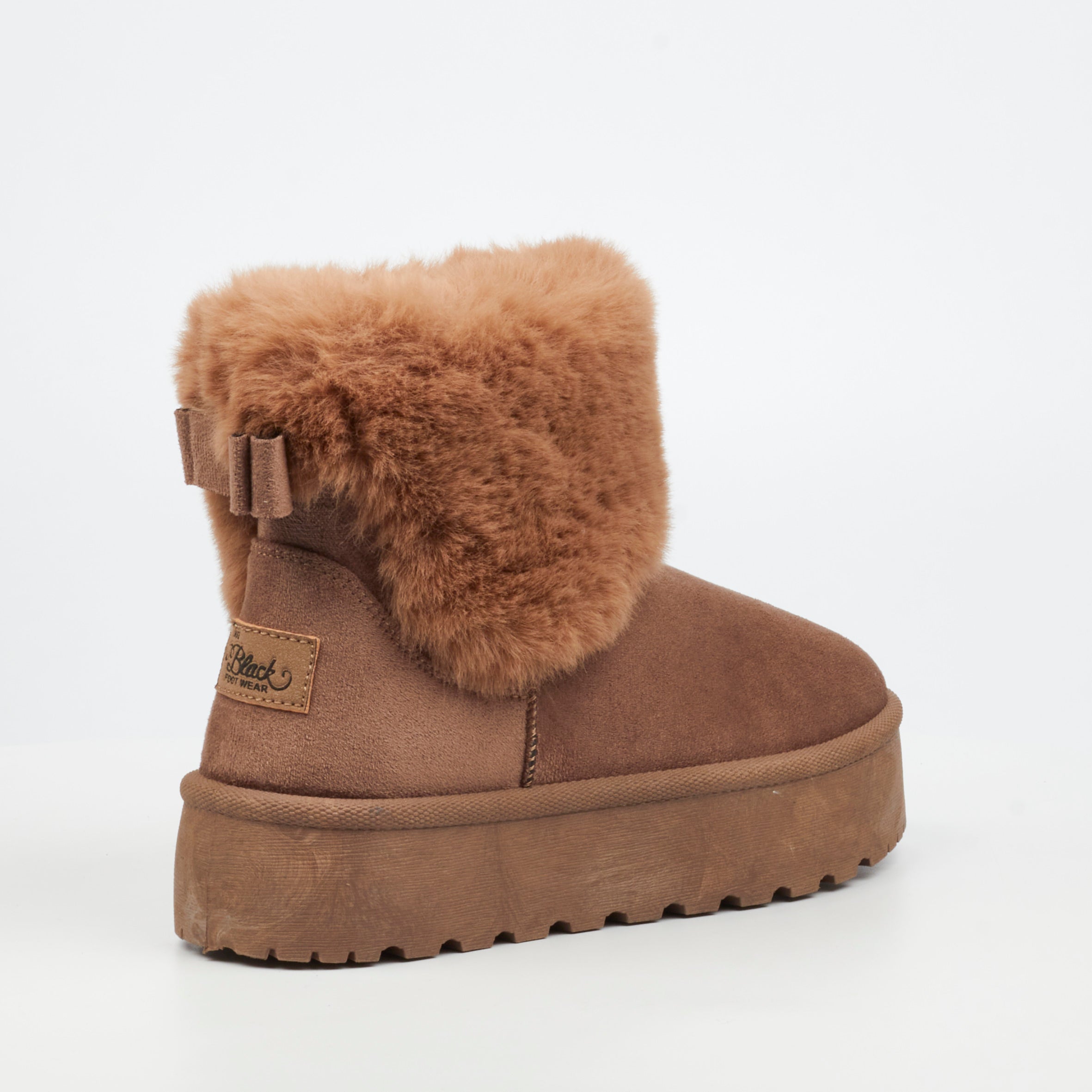 Miss Black Bae 1 Faux Suede Ankle Boot - Taupe footwear Miss Black