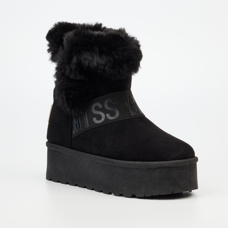 Miss Black Bae 5 Faux Suede Ankle Boot - Black footwear Miss Black