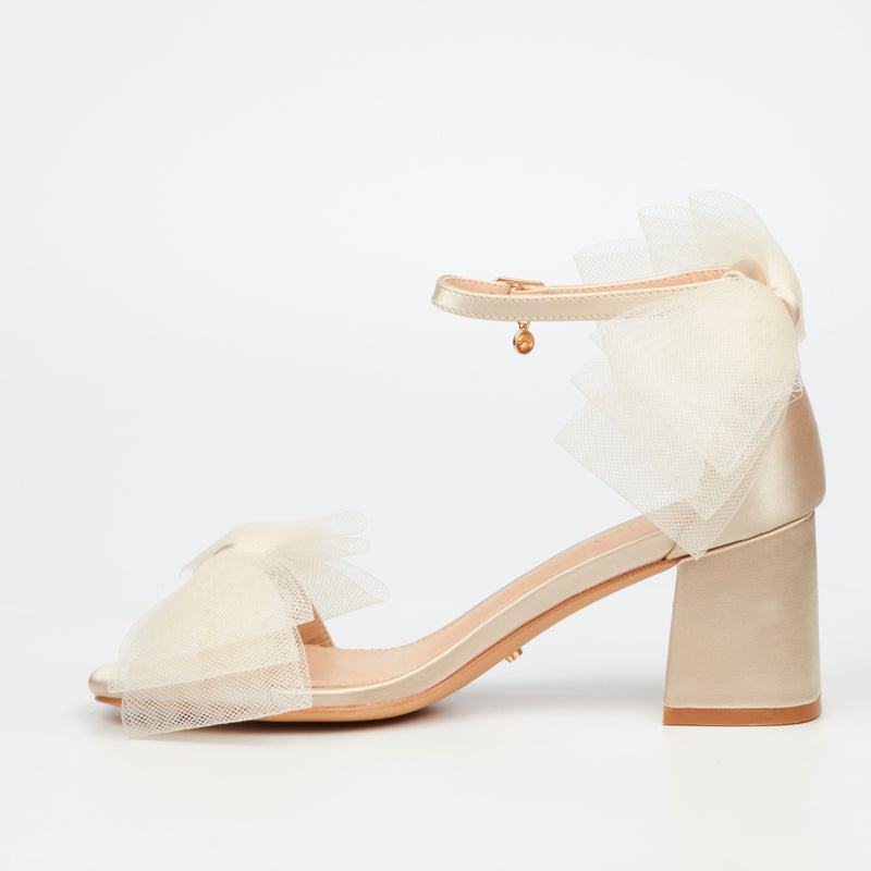 MIss Black Bardot 5 Heel - Champagne footwear Miss Black