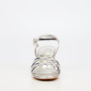 Miss Black Bardot 7 Heel - Silver footwear Miss Black