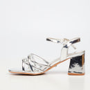 Miss Black Bardot 7 Heel - Silver footwear Miss Black