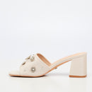 Miss Black Bardot 9 Heel - Champagne footwear Miss Black