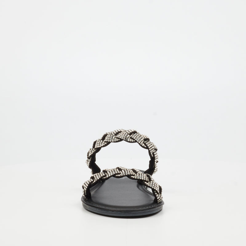 Miss Black Basil 4 Flat Sandal - Black footwear Miss Black