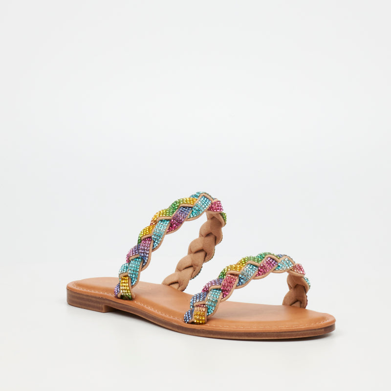 Miss Black Basil 4 Flat Sandal - Multi footwear Miss Black   