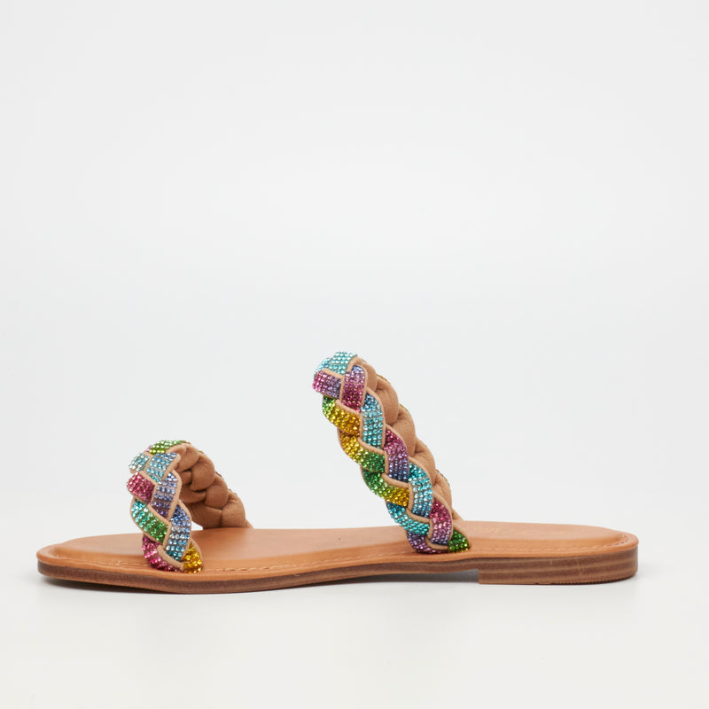 Miss Black Basil 4 Flat Sandal - Multi footwear Miss Black   