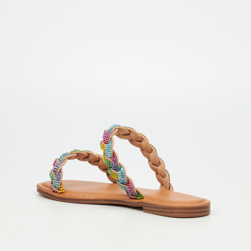 Miss Black Basil 4 Flat Sandal - Multi footwear Miss Black   