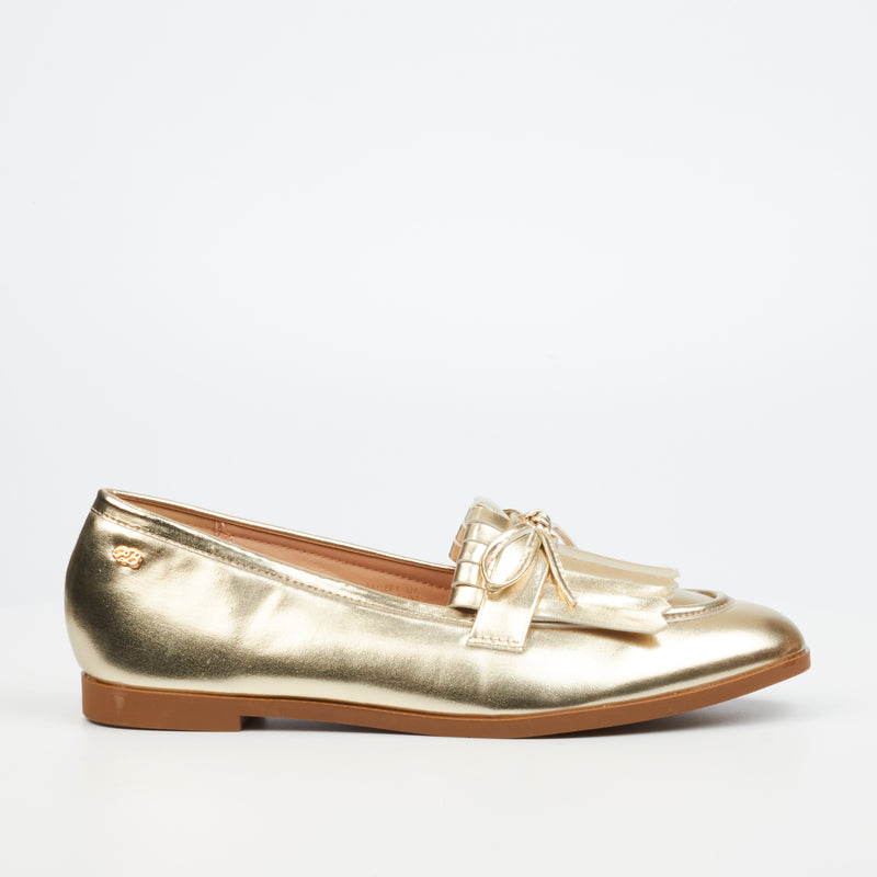 Miss Black Baylee 5 Loafer - Gold footwear Miss Black   