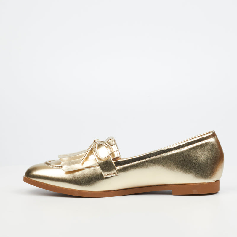 Miss Black Baylee 5 Loafer - Gold footwear Miss Black   