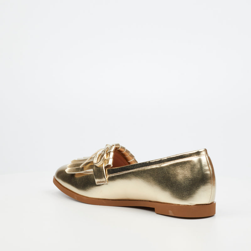 Miss Black Baylee 5 Loafer - Gold footwear Miss Black   