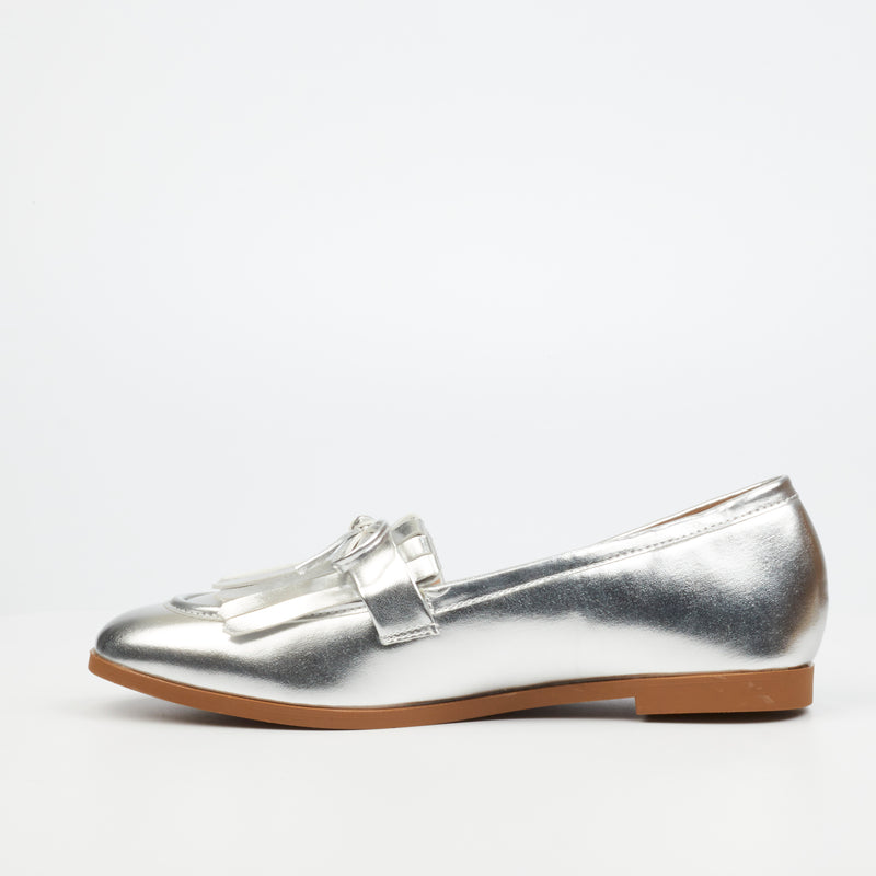 Miss Black Baylee 5 Loafer - Silver footwear Miss Black   