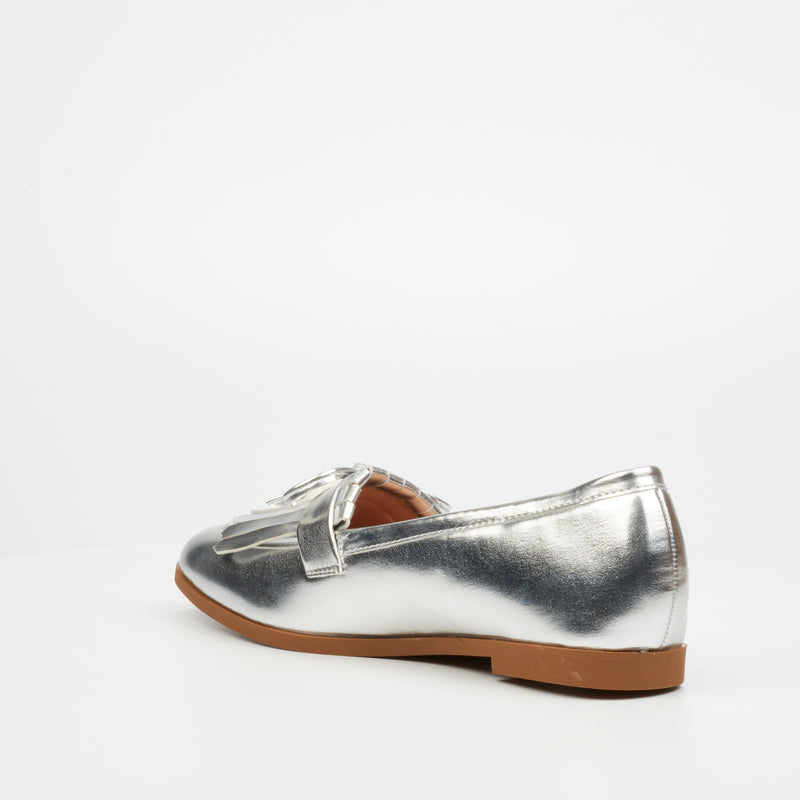 Miss Black Baylee 5 Loafer - Silver footwear Miss Black   