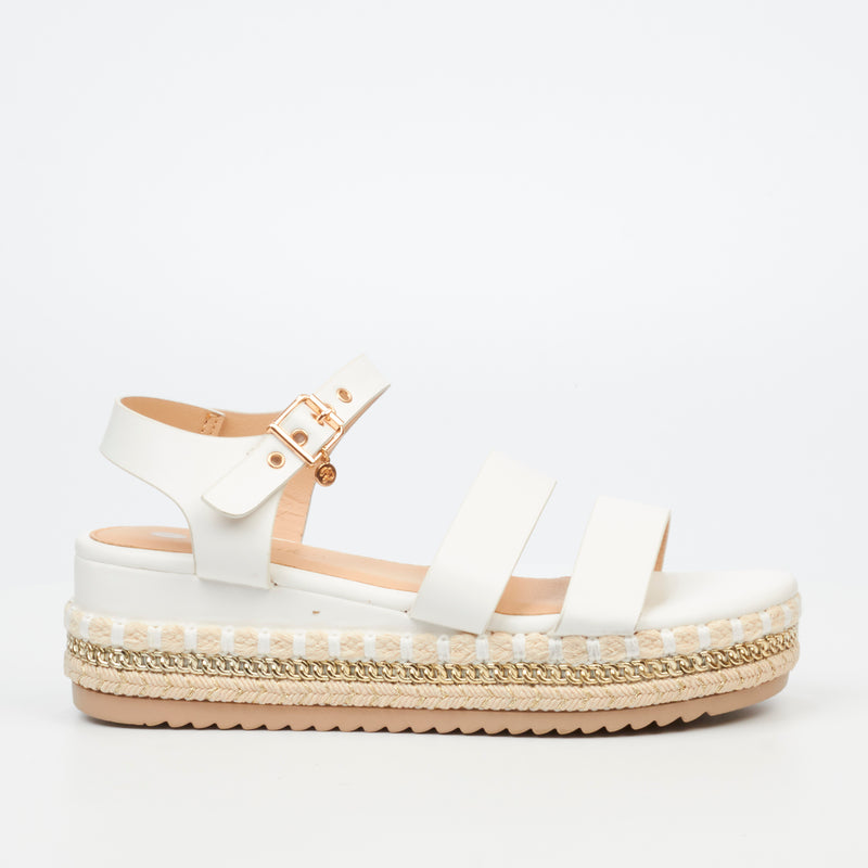 Miss Black Bekki 1 Flatform - White footwear Miss Black   