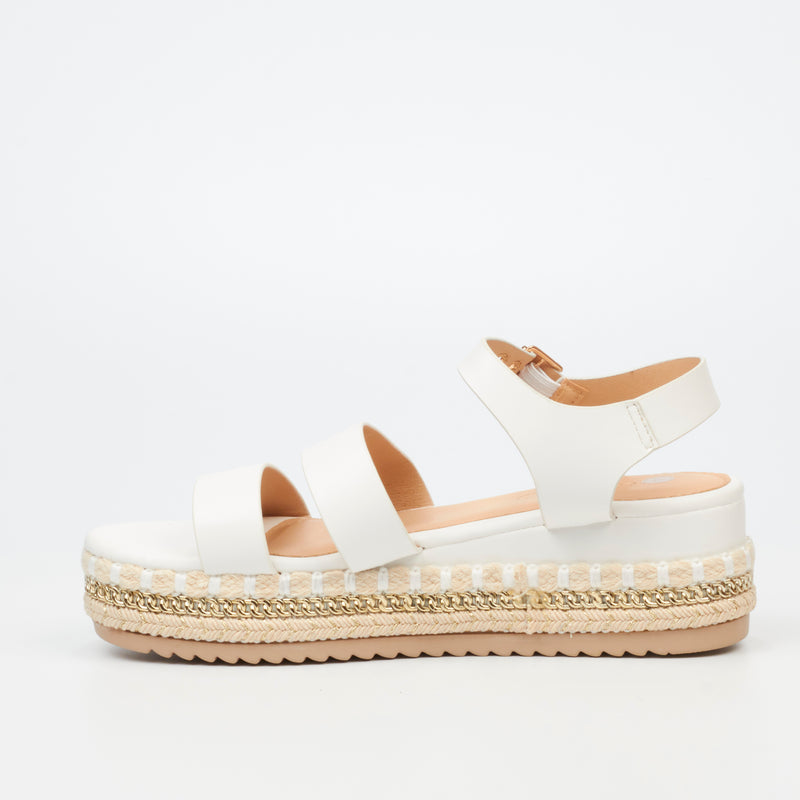 Miss Black Bekki 1 Flatform - White footwear Miss Black   