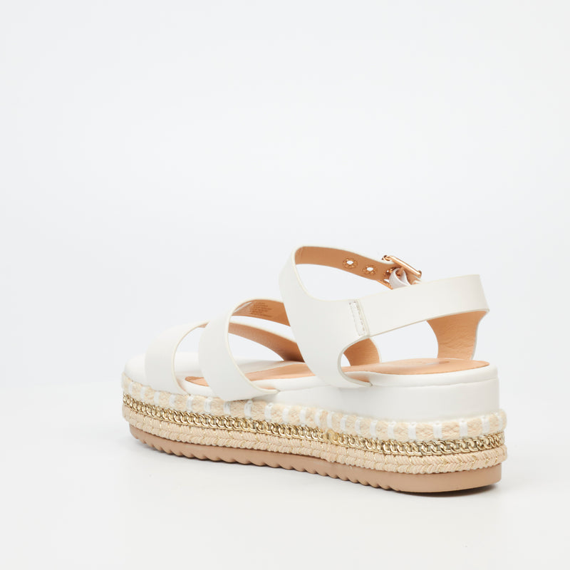 Miss Black Bekki 1 Flatform - White footwear Miss Black   