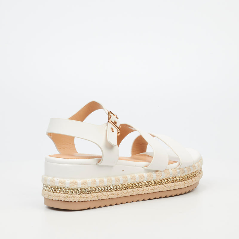 Miss Black Bekki 1 Flatform - White footwear Miss Black   