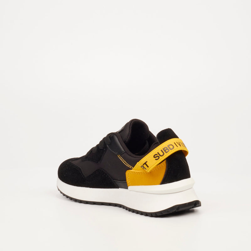 Urbanart Bellay 1 Faux Wax / Faux Suede Sandal - Black (youth) footwear UBRT