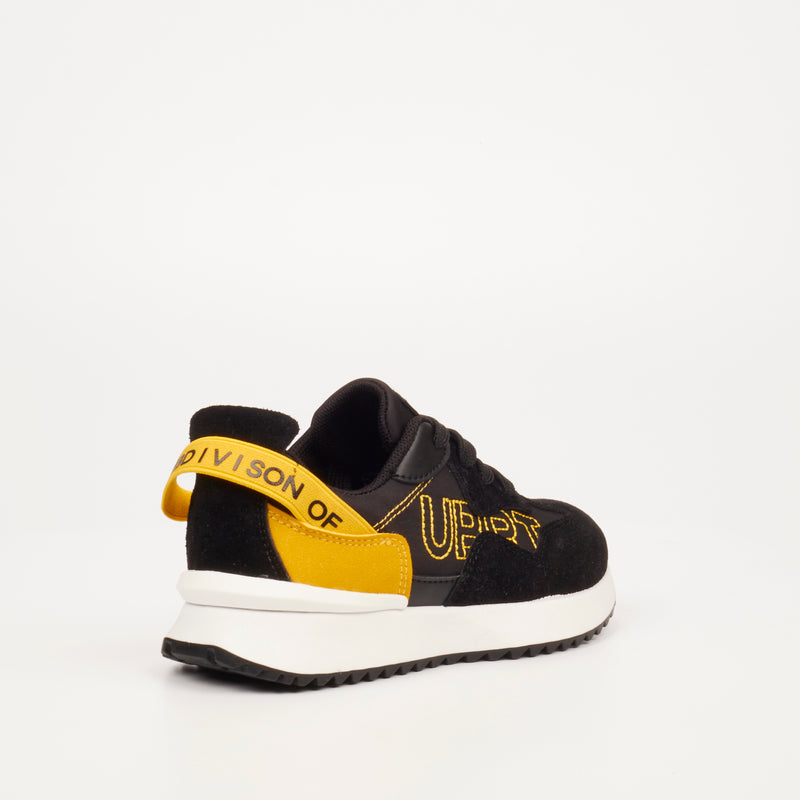 Urbanart Bellay 1 Faux Wax / Faux Suede Sneaker - Black (kids) footwear UBRT