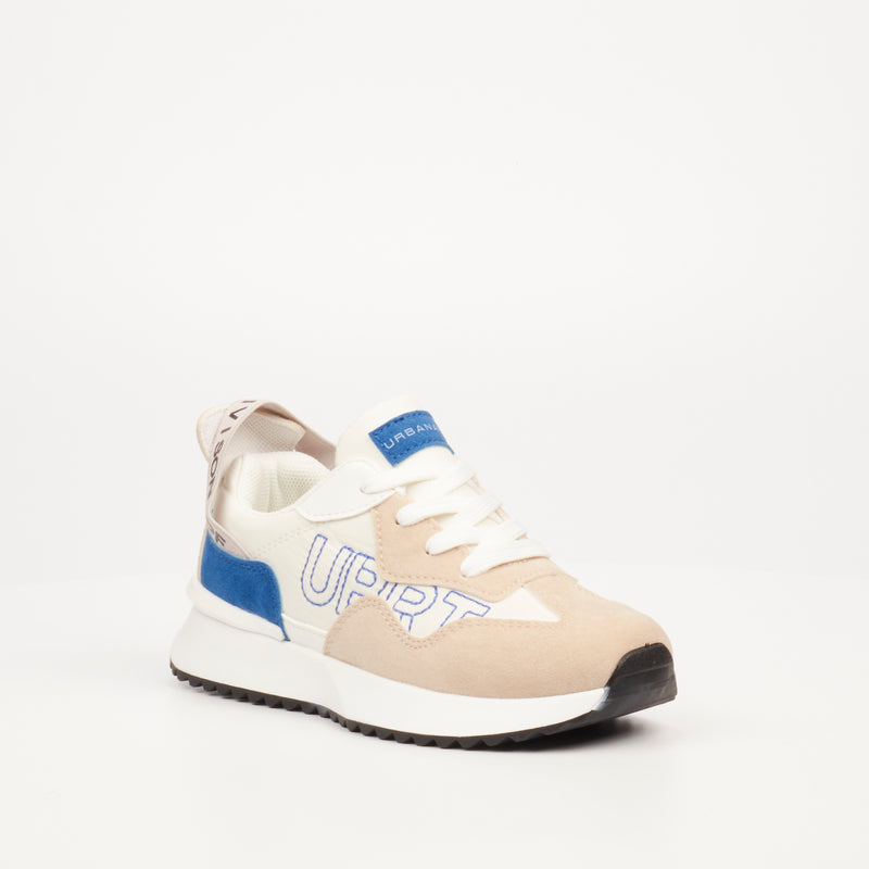 Urbanart Bellay 1 Faux Wax / Faux Suede Sneaker - White (youth) footwear UBRT   