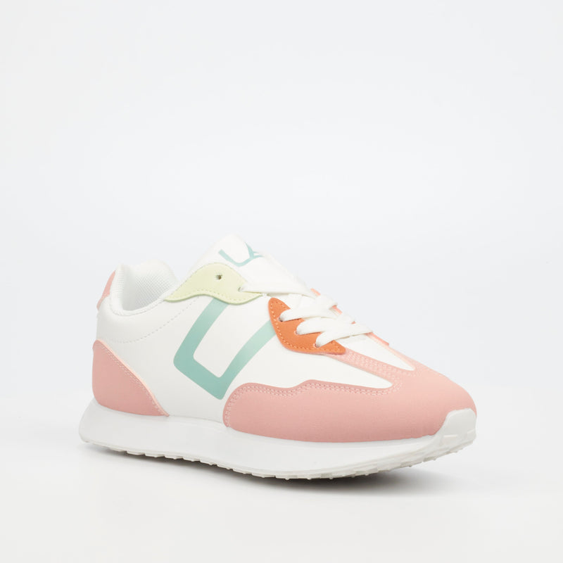 Urbanart Belleyna 3 Faux Nubuck / Faux Wax Sneaker - Pink (ladies) footwear UBRT