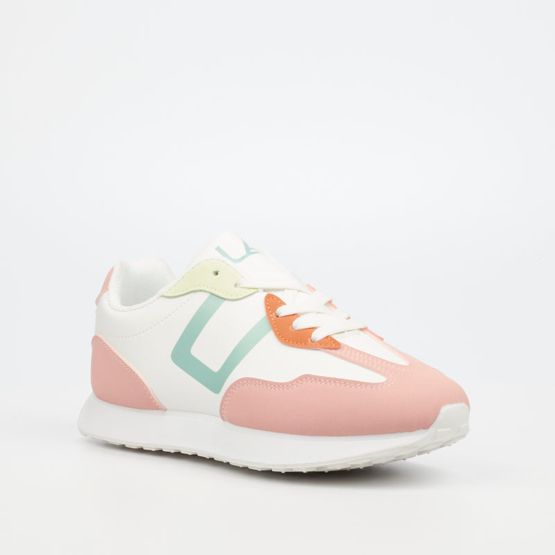 Urbanart Belleyna 3 Faux Nubuck / Faux Wax Sneaker - Pink (ladies) footwear UBRT