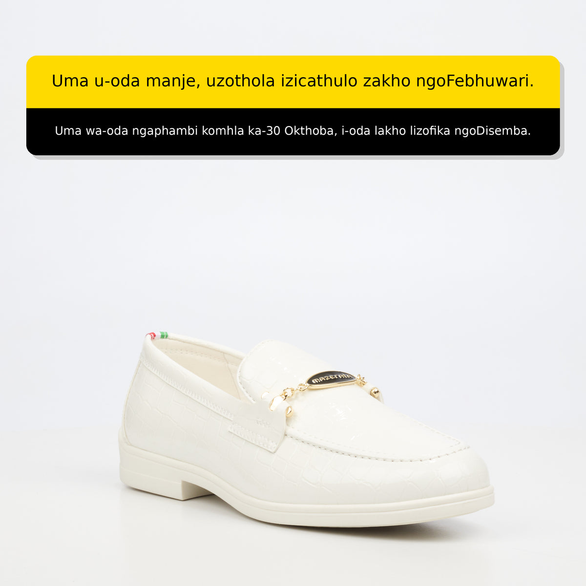 Mazerata Biter 1 Croc/Patent Shoe - White footwear Mazerata