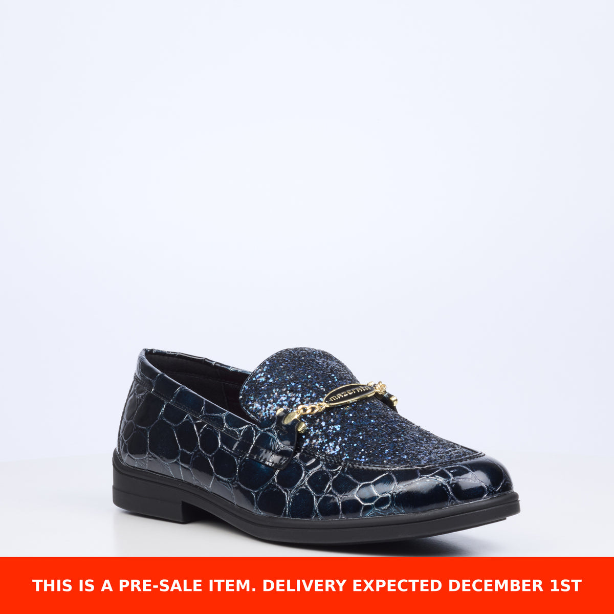 Mazerata Biter 1 Rhinestone/Croc Shoe - Navy presale
