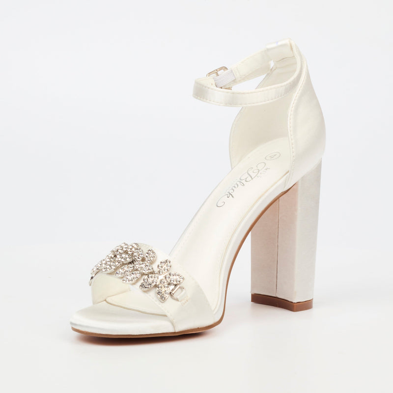 Miss Black Border 7 Heel - White footwear Miss Black   