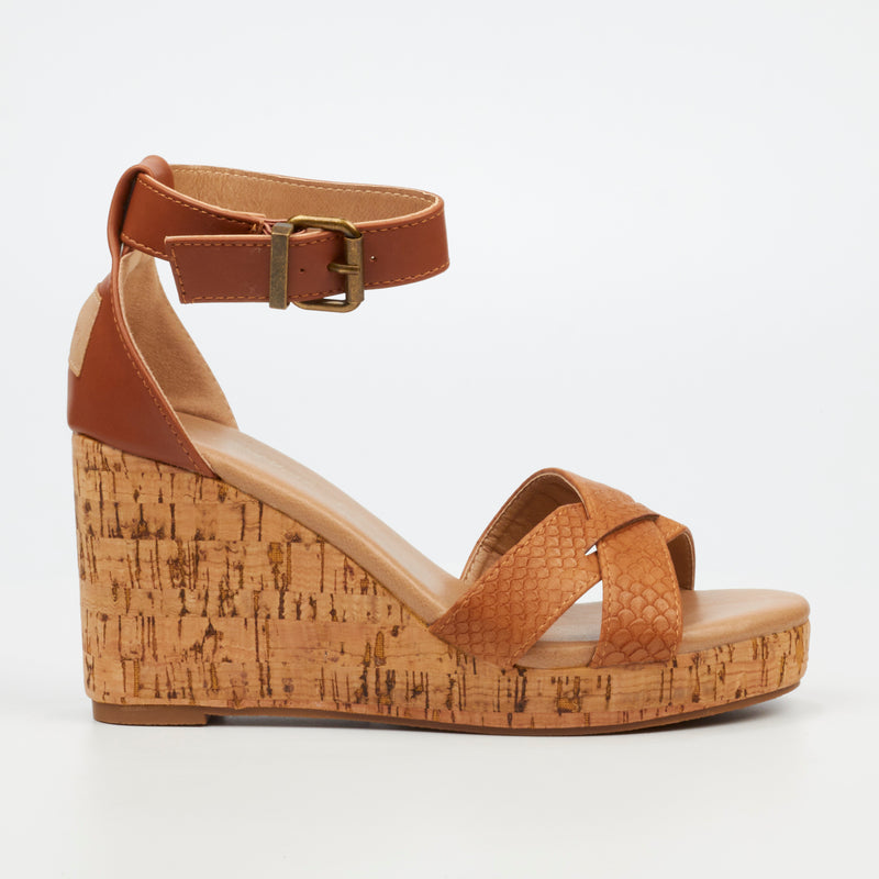 Miss Black Bordo 1 Wedge - Camel footwear Miss Black   