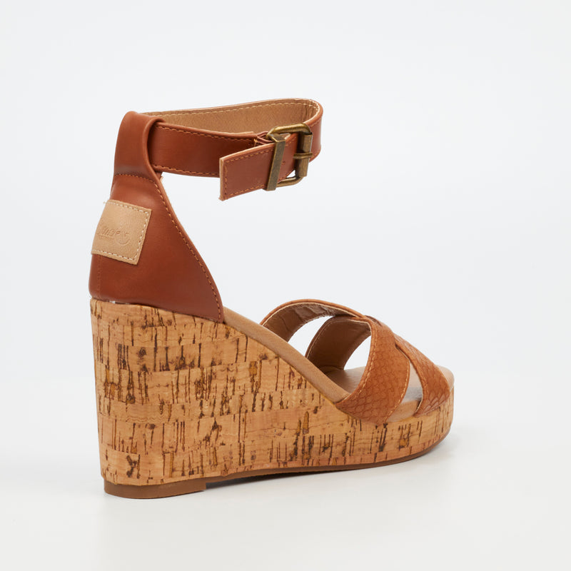 Miss Black Bordo 1 Wedge - Camel footwear Miss Black   