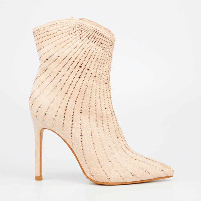 Miss Black Boss 14 Ankle Boot - Nude footwear Miss Black   