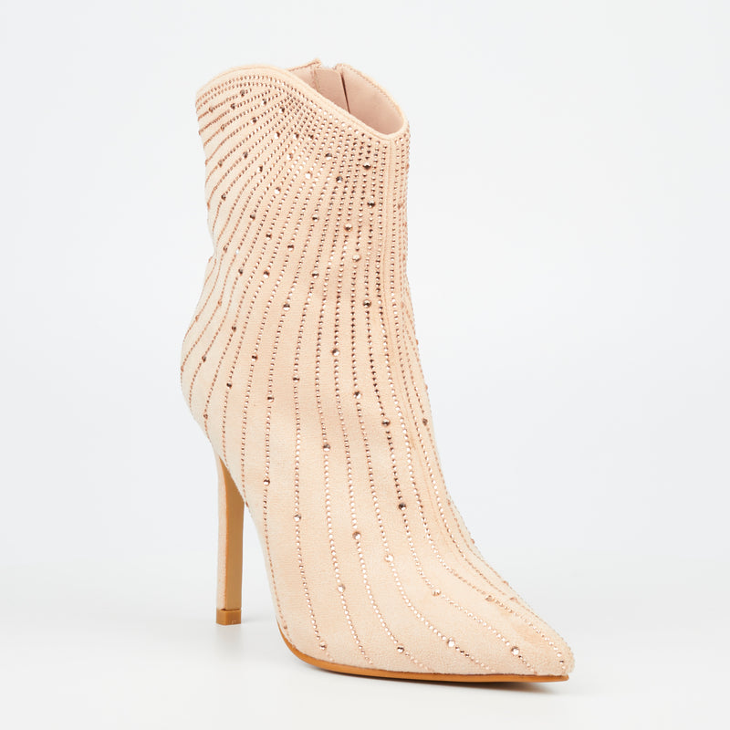 Miss Black Boss 14 Ankle Boot - Nude footwear Miss Black   