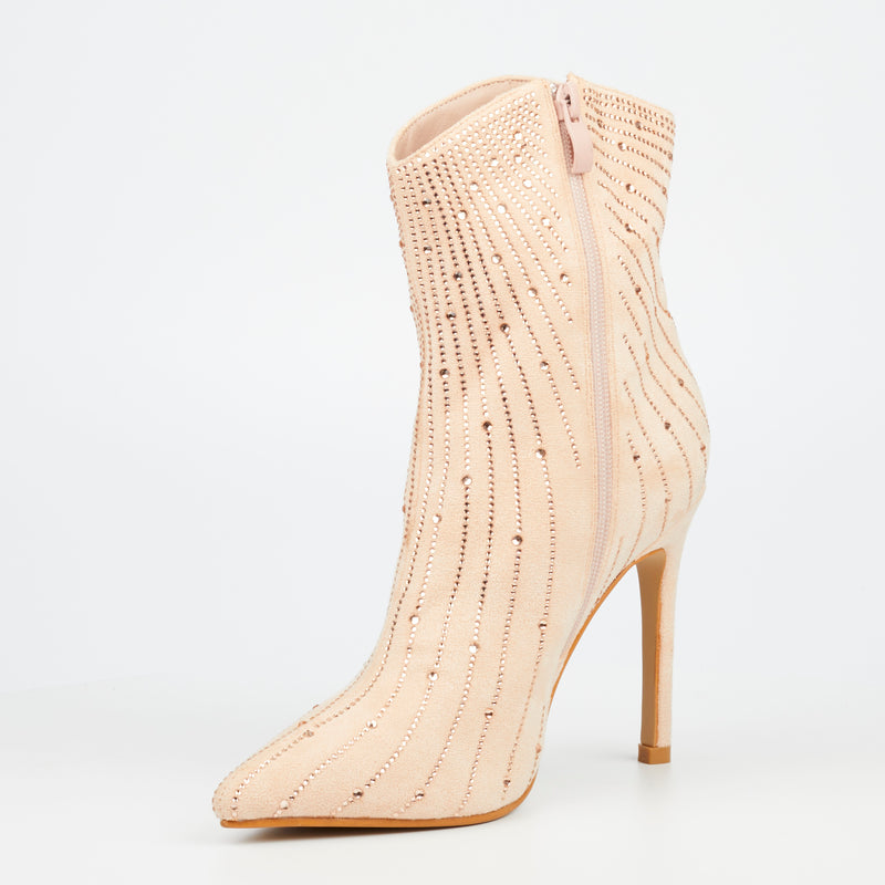 Miss Black Boss 14 Ankle Boot - Nude footwear Miss Black   