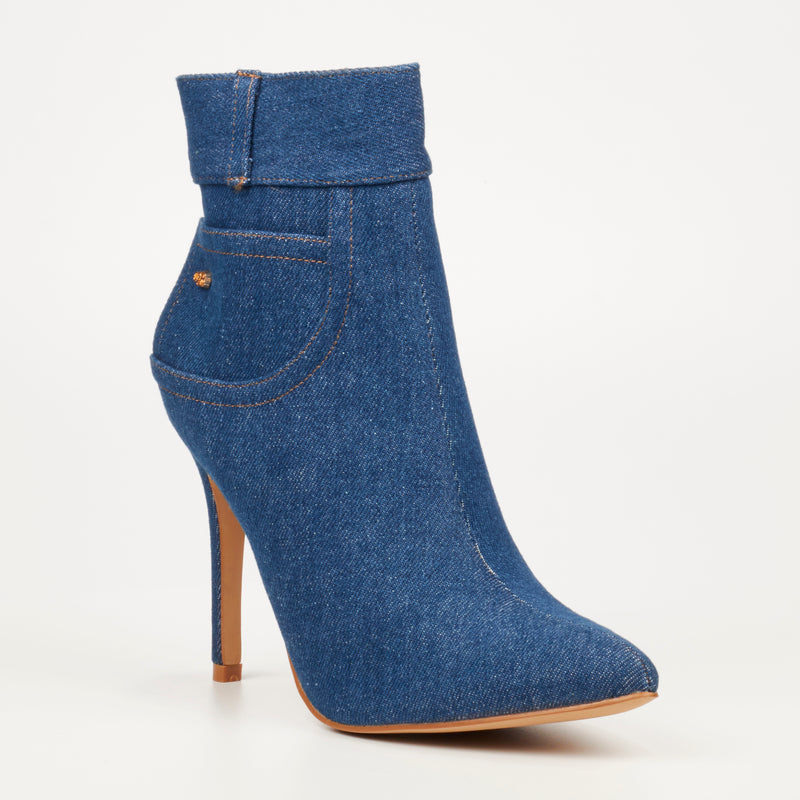 Miss Black Boss 16 Ankle Boot - Navy footwear Miss Black