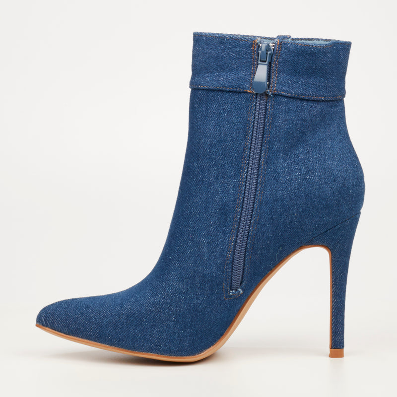 Miss Black Boss 16 Ankle Boot - Navy footwear Miss Black