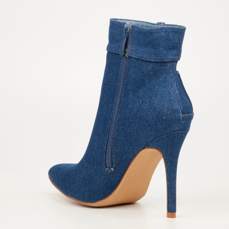 Miss Black Boss 16 Ankle Boot - Navy footwear Miss Black