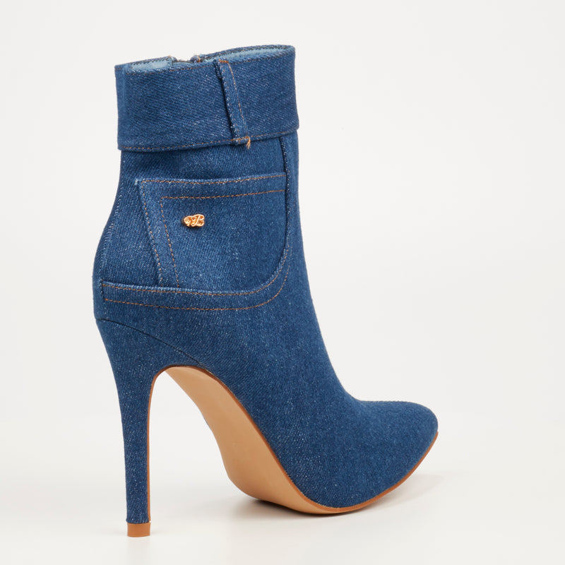 Miss Black Boss 16 Ankle Boot - Navy footwear Miss Black