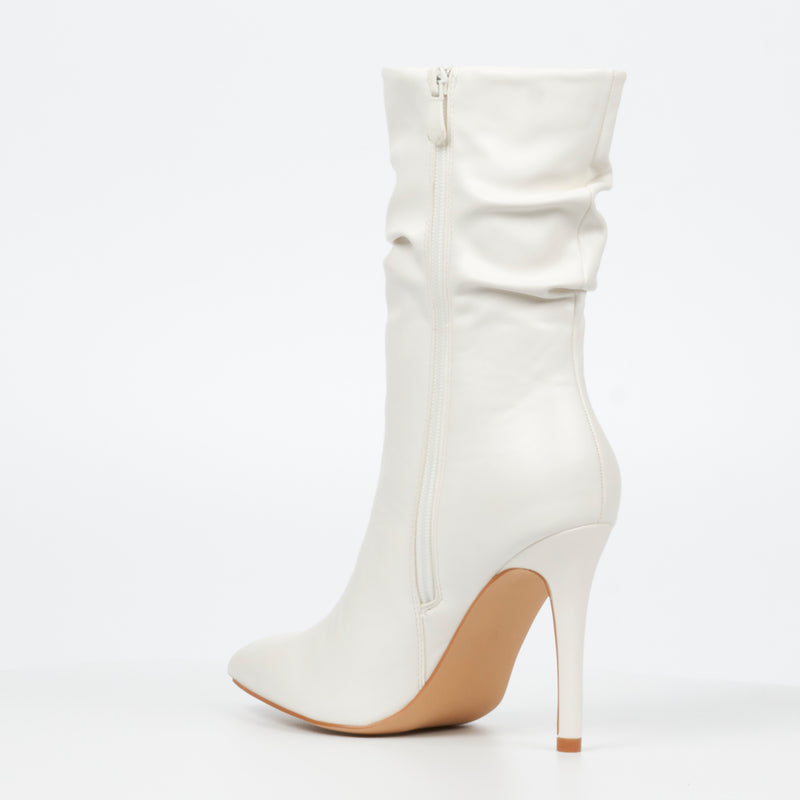 Miss Black Boss 3 Ankle Boot - White footwear Miss Black