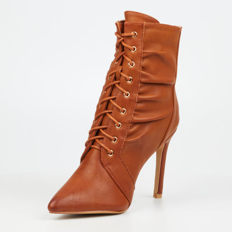 Miss Black Boss 4 Ankle Boot - Tan footwear Miss Black   