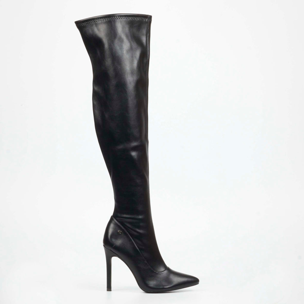 Miss Black Boss 7 High Boot - Black footwear Miss Black