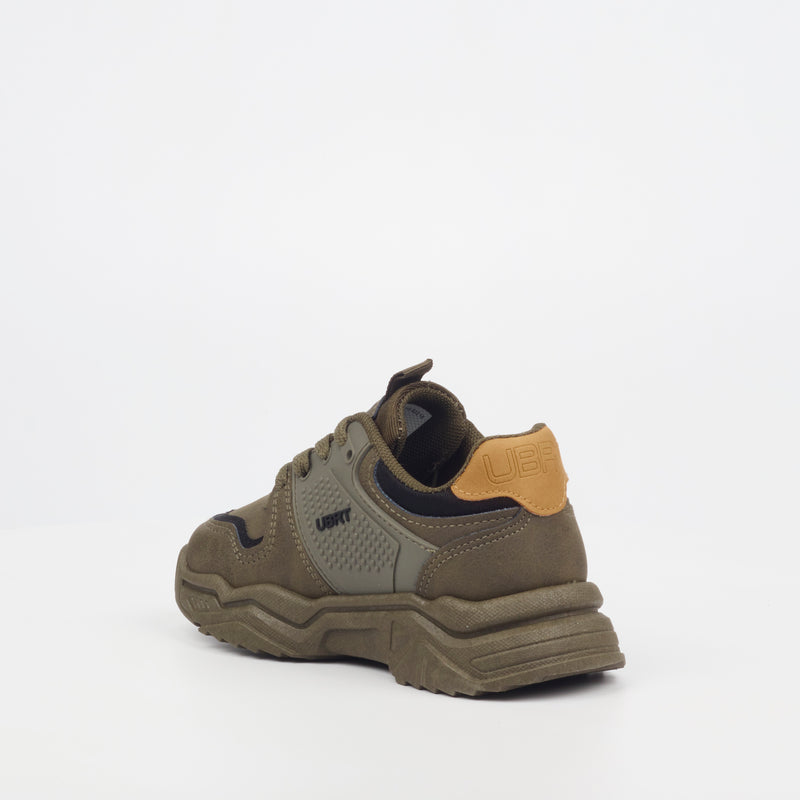 Urbanart Brave 1 Faux Nubuck Sneaker - Olive (kids) footwear UBRT   