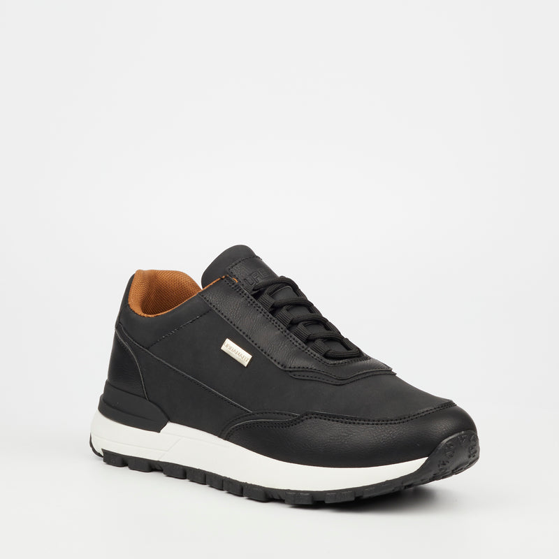 Urbanart Brave 3 Faux Nubuck / Faux Wax Sneaker - Black footwear UBRT   