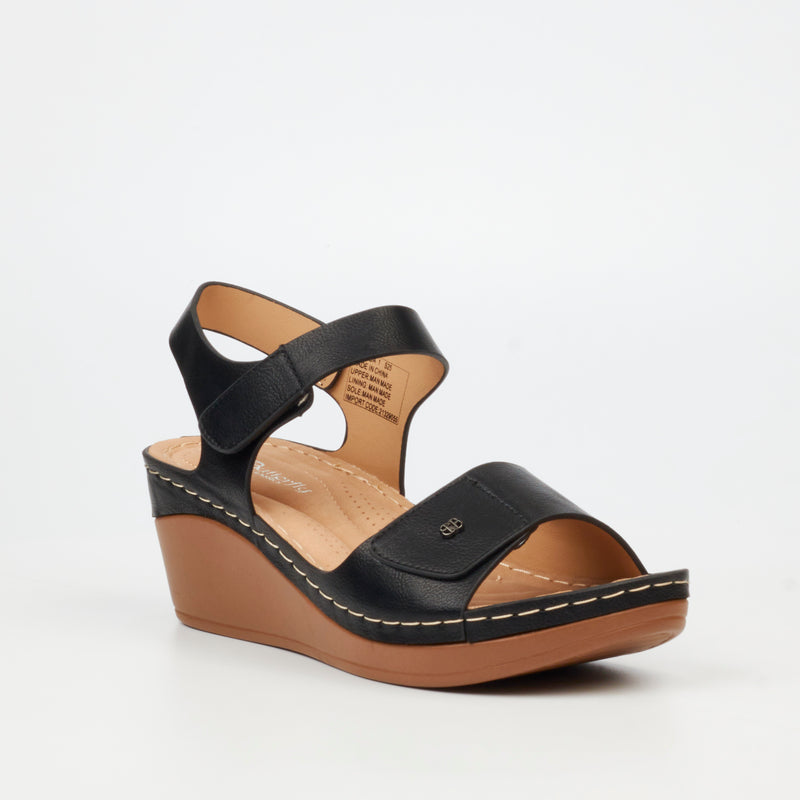 Butterfly Classics Brenda 1 Wedge - Black footwear Butterfly Classics