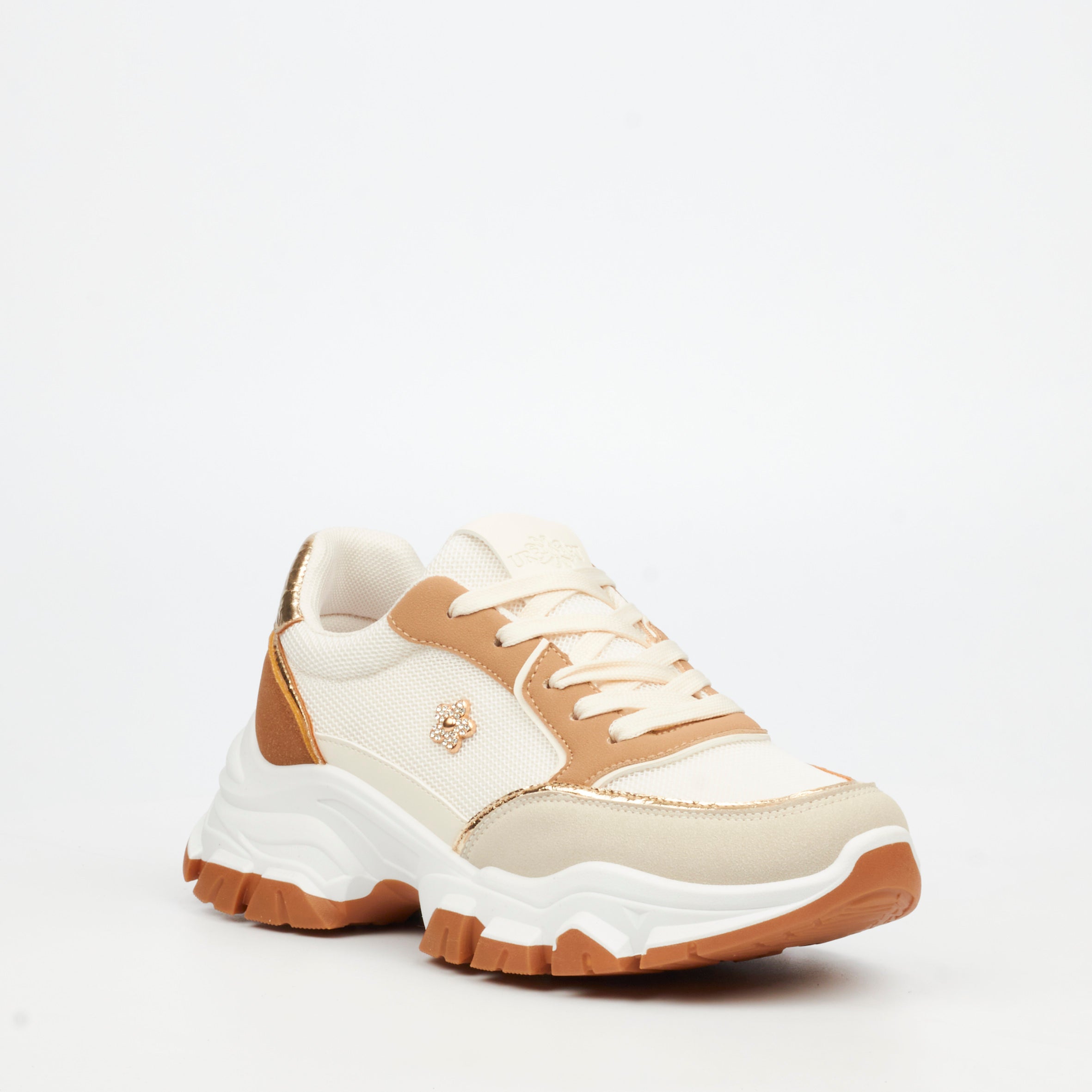 Urbanart Britney 2 Mesh / Faux Suede Sneaker - Beige(ladies) footwear UBRT