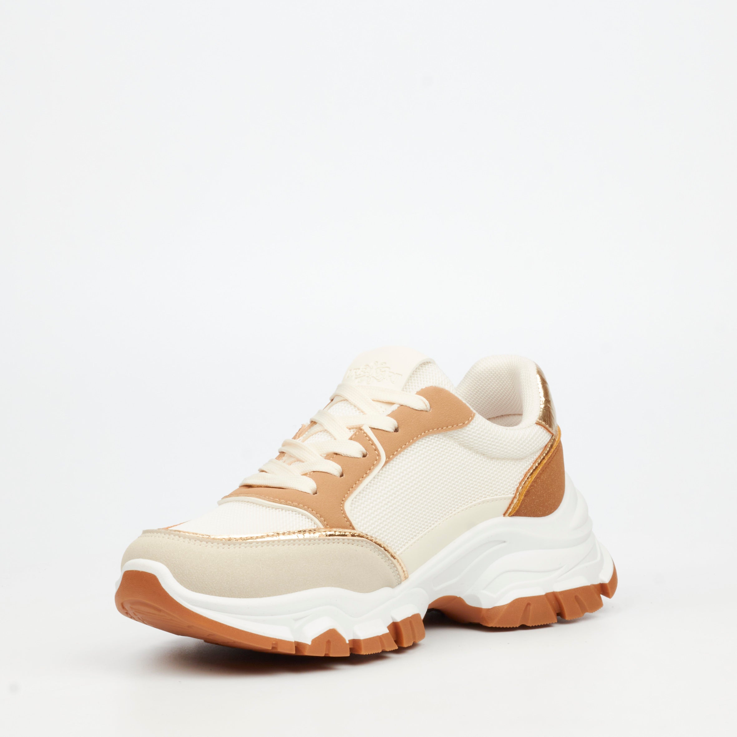 Urbanart Britney 2 Mesh / Faux Suede Sneaker - Beige(ladies) footwear UBRT