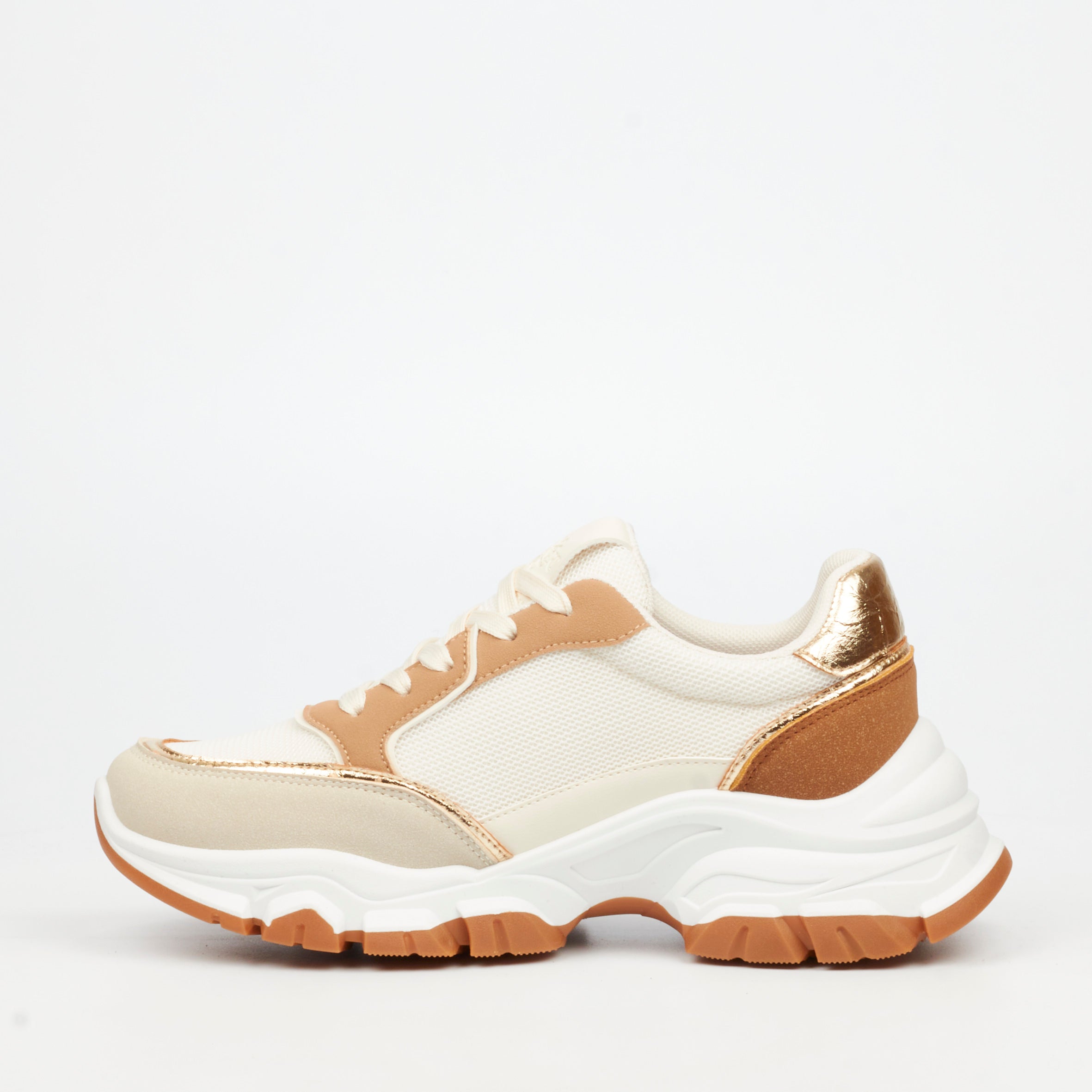 Urbanart Britney 2 Mesh / Faux Suede Sneaker - Beige(ladies) footwear UBRT