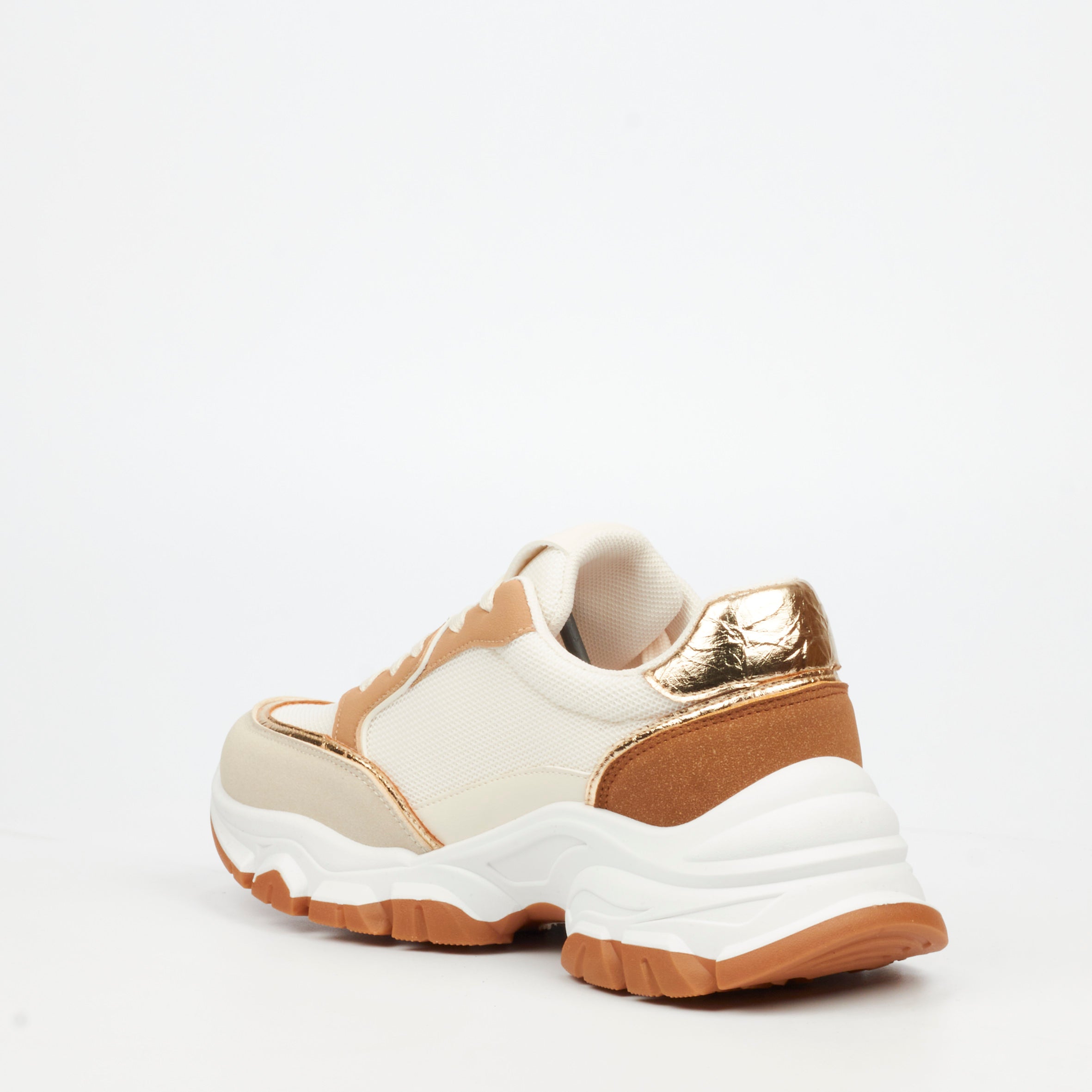 Urbanart Britney 2 Mesh / Faux Suede Sneaker - Beige(ladies) footwear UBRT