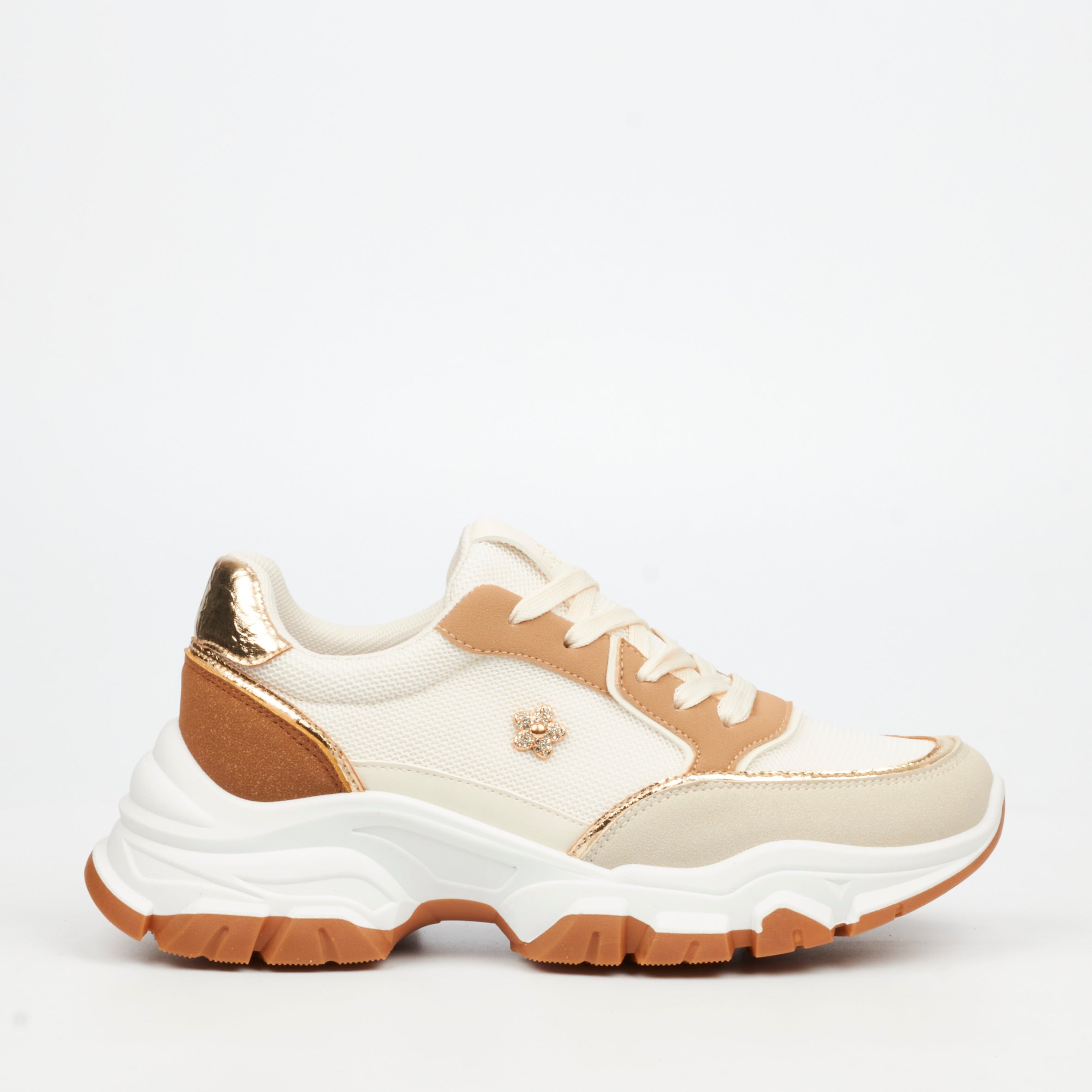 Urbanart Britney 2 Mesh / Faux Suede Sneaker - Beige(ladies) footwear UBRT